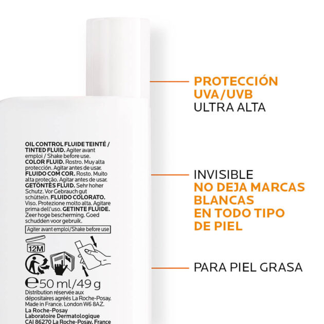 Anthelios UVMune 400 Oil Control Fluido Con Color SPF50+ 50ml - Imagen 3