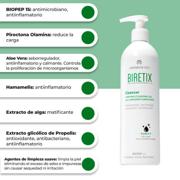 Biretix Cleanser Gel Limpiador Purificante x 400 Ml